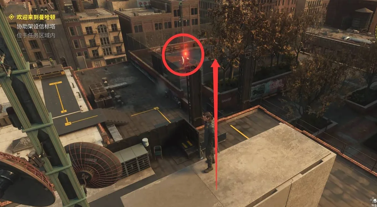 Antenna beside the Downtown basketball court in Control: Resonant