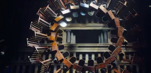 Control: Resonant key art of Dylan Faden standing in a warped Manhattan street
