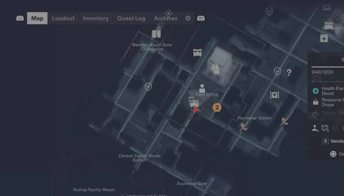 Large Resource Crate map marker in Control: Resonant