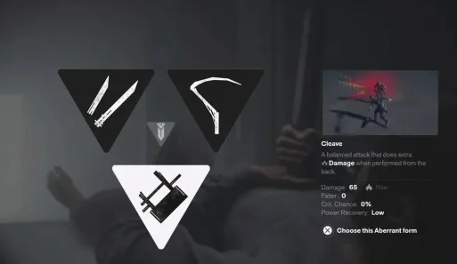 Weapon forms ranked in Control: Resonant